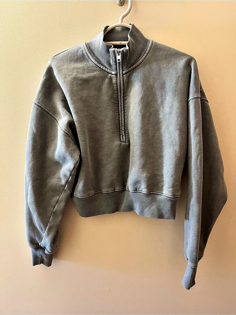 Wilfred Free Cozy Fleece Mega 1/2 Zip Sweatshirt bluish Gray Small